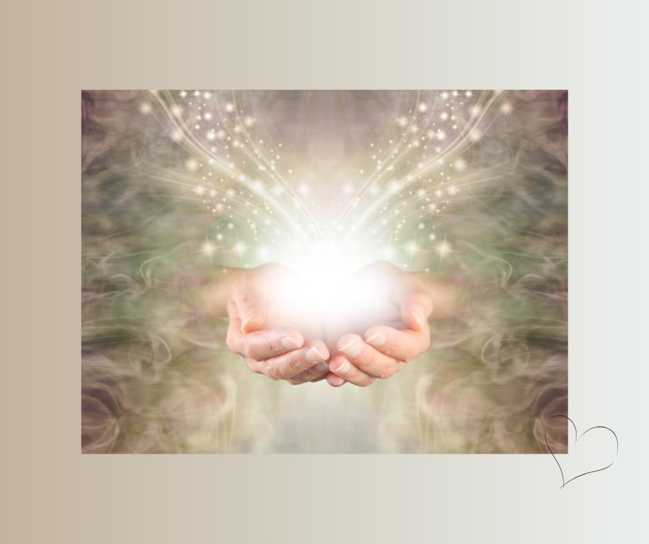 Hände aus denen Energie pulsiert