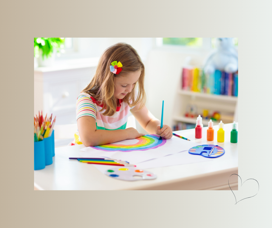 Kind verarbeitet Trauer kreativ mit Unterstützung